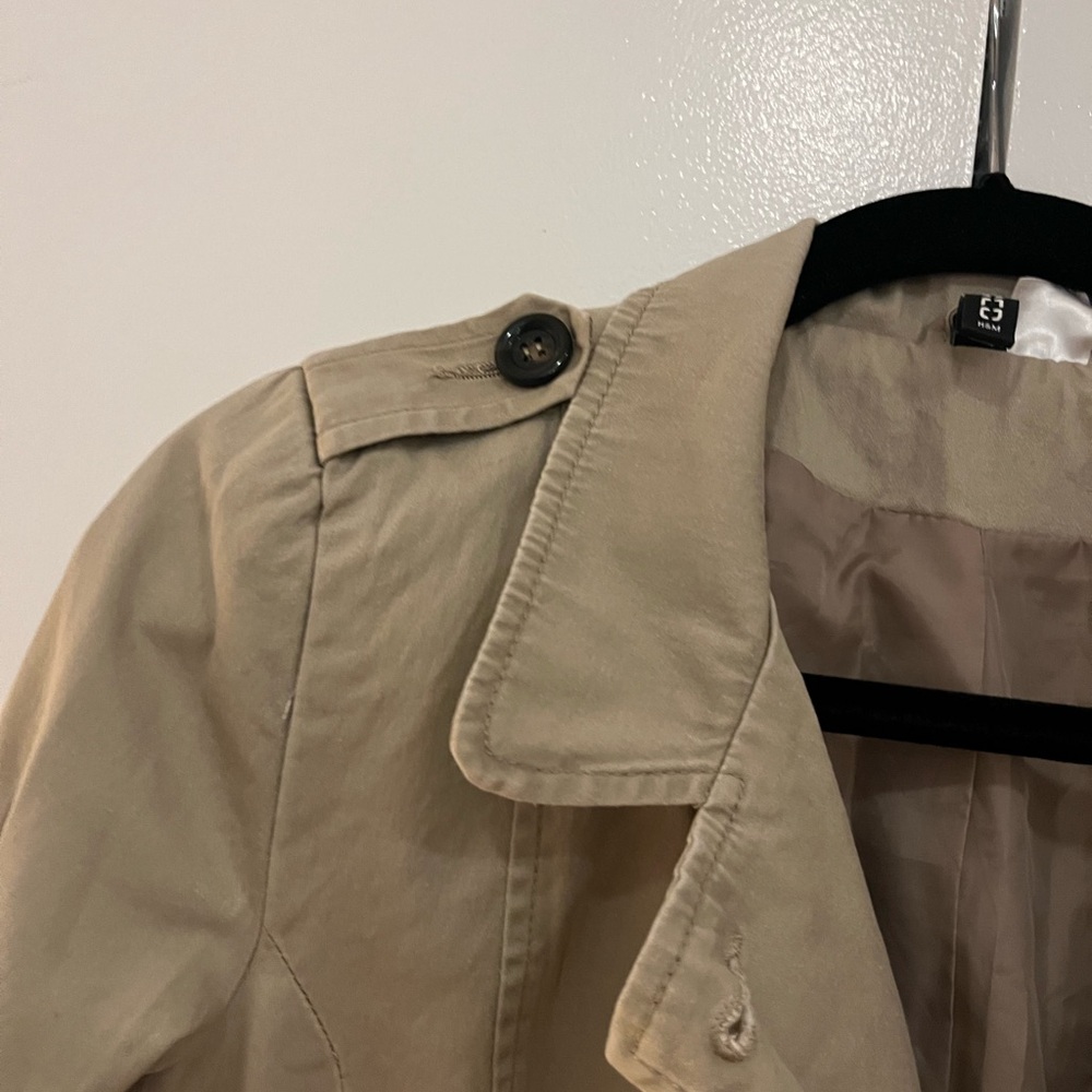 Small H&M Beige Cotton Short Raincoat - Picture 6 of 7